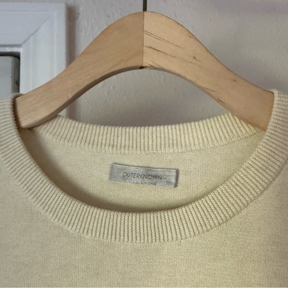 Outerknown cream ivory organic cotton rainbow striped long sleeve sweater - Picture 5 of 6